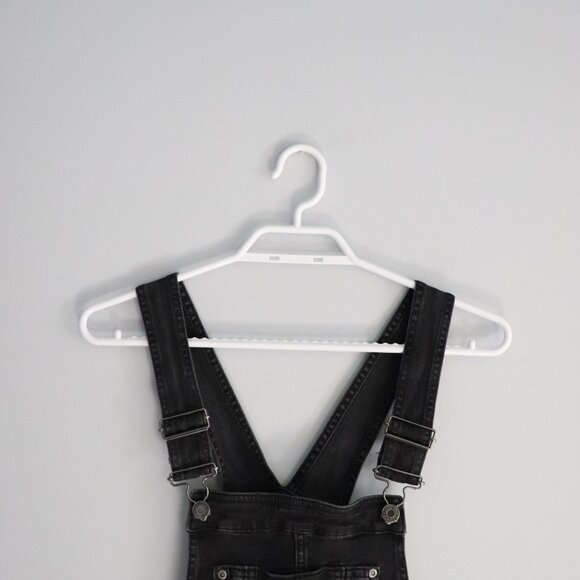 H&M Mama Dark Wash Black Small One Piece Denim Maternity Dungaree Bib Overalls - Picture 3 of 15
